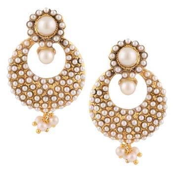 Traditional Indian Ethnic Fashion Jewelry Set Pearl Chandbali Earrings 1