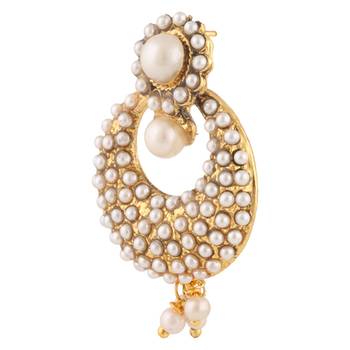 Traditional Indian Ethnic Fashion Jewelry Set Pearl Chandbali Earrings 2