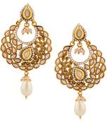 Traditional Indian Ethnic Fashion Jewelry Set Pearl Chandbali Earrings