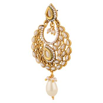 Traditional Indian Ethnic Fashion Jewelry Set Pearl Chandbali Earrings 2