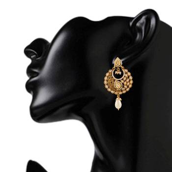 Traditional Indian Ethnic Fashion Jewelry Set Pearl Chandbali Earrings 3