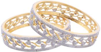 American Diamond Leaf Bangle Set 1