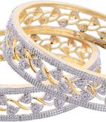 American Diamond Leaf Bangle Set