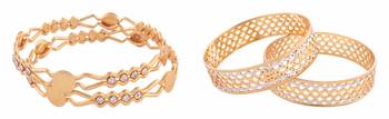gold plated combo bangles 1