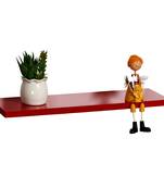 Charming Red Mdf Wall Shelf