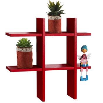 Fantastic Red Tic Tac Shape Wall Shelves 1