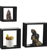 Square Shape Brown Shade Wall Shelves