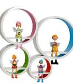 Circular Patterned Beautiful White Wall Shelves