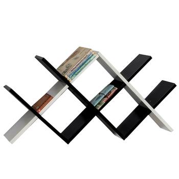 Chevron Style Brown And White Wall Shelves 1