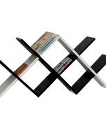 Chevron Style Brown And White Wall Shelves