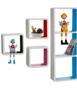 Multicolor Square Box Shape Wall Shelves