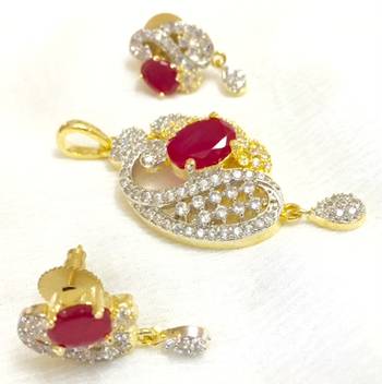 American diamond pendant set 1