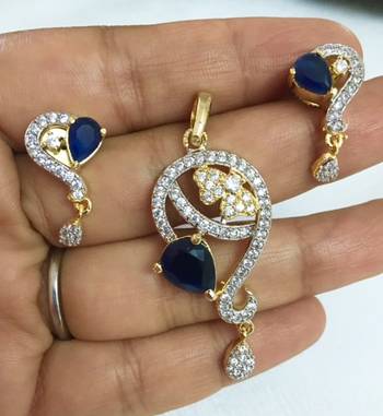 American diamond pendant set 1