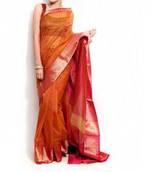 Supernet Cotton Zari Border Saree