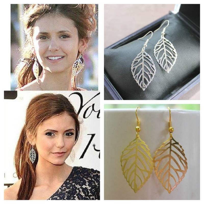 golden leaf earring
