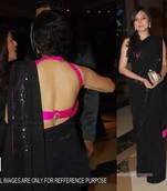 Madhubala in black saree with sequins border and pink blouse