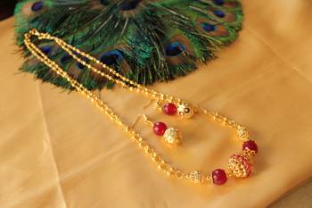 Gorgeous Handmade Designer Pink Necklace Set 1