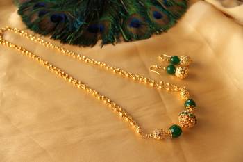 Gorgeous Handmade Designer Green Necklace Set 1
