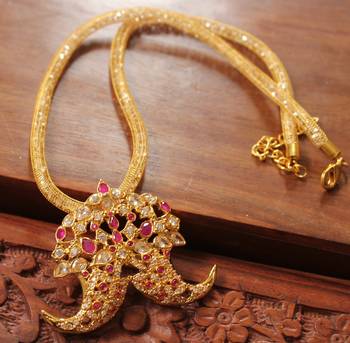 Beautiful Royal Cz  Ruby Pendant Necklace 1