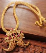 Beautiful Royal Cz  Ruby Pendant Necklace