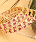 Awesome Designer Ruby White Party Wear Bangles