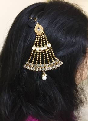 Gold american diamonds maang-tikka 1