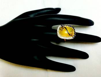 Gold american diamonds rings 1