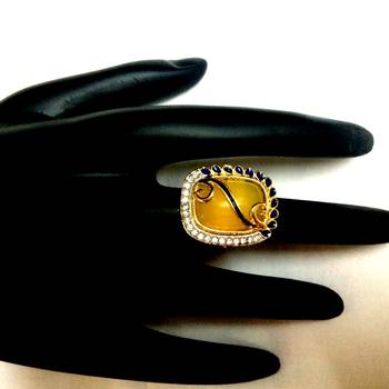 Gold american diamonds rings 2