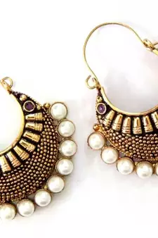 Antique Gold Plated Purple Stone Bali