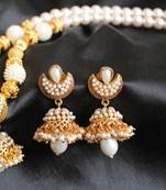 Gorgeous Royal Pearl Cz Unique Jhumka Pendant Necklace Set