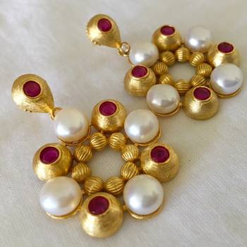 Pearl and Ruby danglers 1