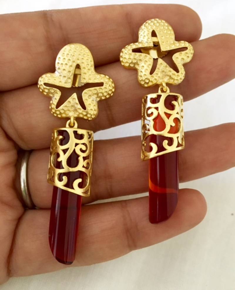Lovely red danglers