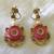 Gorgeous antique earrings in pink stone