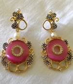 Gorgeous antique earrings in pink stone
