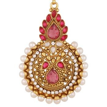 Pink polki maang-tikka 2