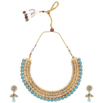 Blue polki necklace-sets 1