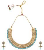 Blue polki necklace-sets
