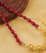Stunning Handmade Maroon Designer Balls Necklace Set