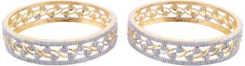 American Diamond Leaf Bangle Set 2
