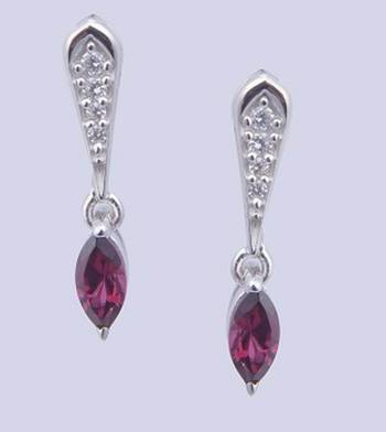 Silver Stone Danglers-Drops 1