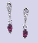 Silver Stone Danglers-Drops