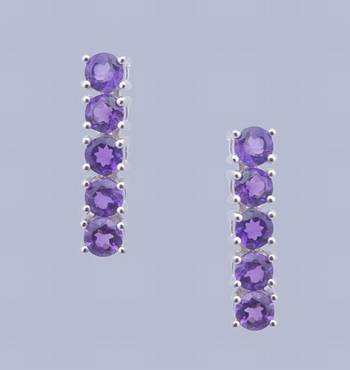Sterling Silver Earrings With Gemstone Studs 1