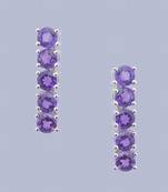 Sterling Silver Earrings With Gemstone Studs