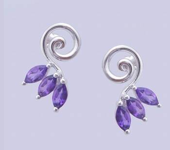 Silver Stone Danglers-Drops 1