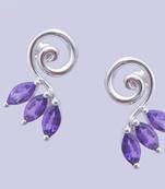 Silver Stone Danglers-Drops