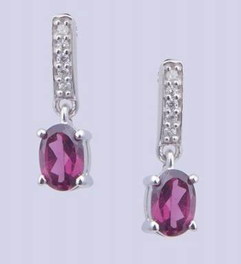 Rhodolite Garnet Earrings In 925 Sterling Silver Earrings 1