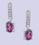 Rhodolite Garnet Earrings In 925 Sterling Silver Earrings