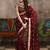 dark maroon embroidered georgette saree With Blouse