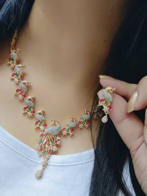 Designer american diamond necklaces set 1