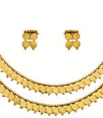 Jfl - traditional one gram gold plated coin necklace sets